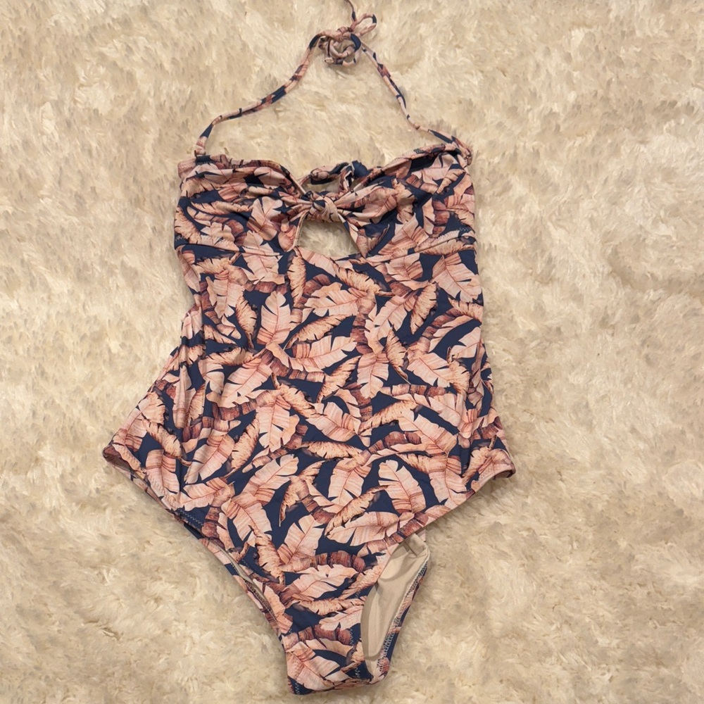 Eberjey Tropical Leaf Print One Piece Swimsuit